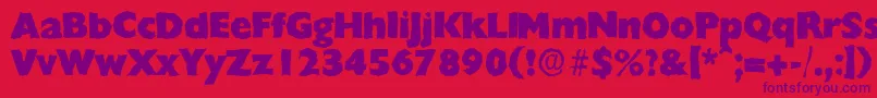 ChantillyrandomHeavyRegular Font – Purple Fonts on Red Background