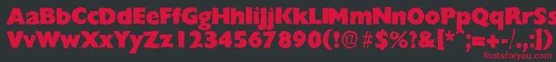 Шрифт ChantillyrandomHeavyRegular – красные шрифты на чёрном фоне