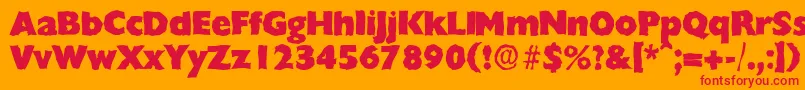 Czcionka ChantillyrandomHeavyRegular – czerwone czcionki na pomarańczowym tle