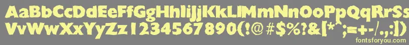 ChantillyrandomHeavyRegular-Schriftart – Gelbe Schriften auf grauem Hintergrund