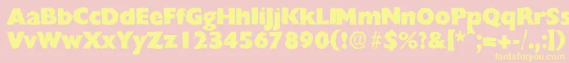 ChantillyrandomHeavyRegular-Schriftart – Gelbe Schriften auf rosa Hintergrund