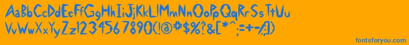 Swollen Font – Blue Fonts on Orange Background