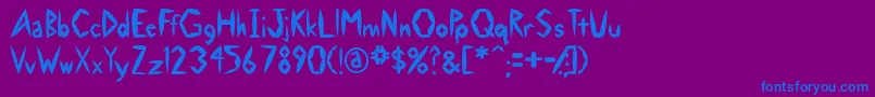 Swollen Font – Blue Fonts on Purple Background