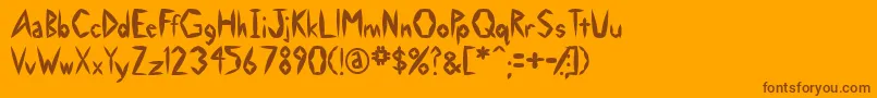 Swollen Font – Brown Fonts on Orange Background