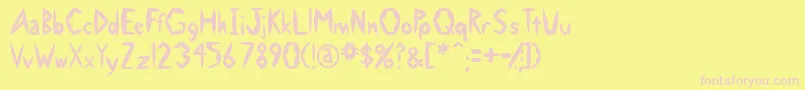 フォントSwollen – ピンクのフォント、黄色の背景