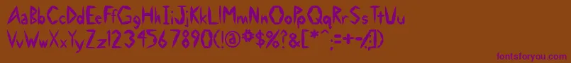 Swollen Font – Purple Fonts on Brown Background