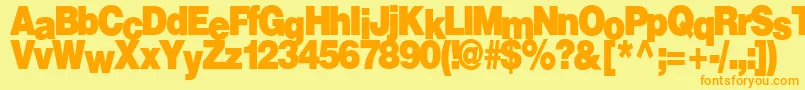 Firewalk36Bold Font – Orange Fonts on Yellow Background
