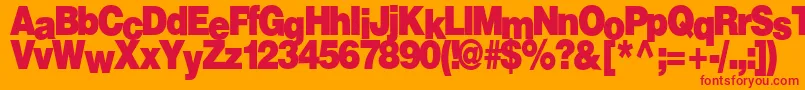 Firewalk36Bold Font – Red Fonts on Orange Background