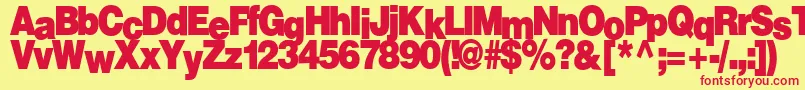 Firewalk36Bold Font – Red Fonts on Yellow Background