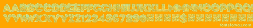 Icecold-Schriftart – Grüne Schriften auf orangefarbenem Hintergrund