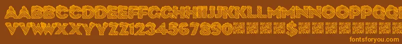 Icecold-Schriftart – Orangefarbene Schriften auf braunem Hintergrund