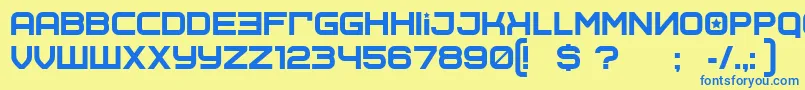 Sovietprogram Font – Blue Fonts on Yellow Background