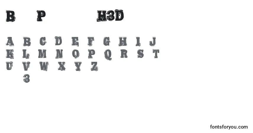 Schriftart BoldPressingH3Demo – Alphabet, Zahlen, spezielle Symbole