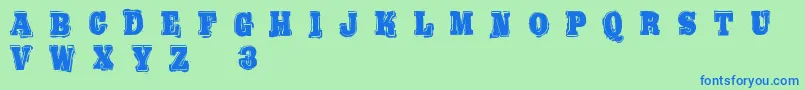 BoldPressingH3Demo Font – Blue Fonts on Green Background