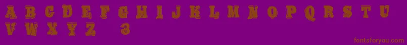 BoldPressingH3Demo Font – Brown Fonts on Purple Background
