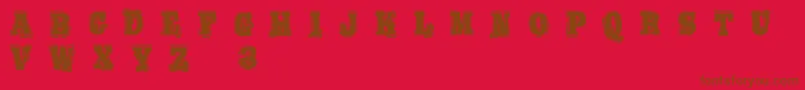 Шрифт BoldPressingH3Demo – коричневые шрифты на красном фоне