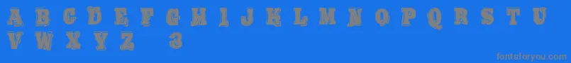 Police BoldPressingH3Demo – polices grises sur fond bleu