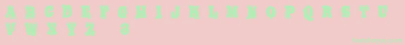 BoldPressingH3Demo Font – Green Fonts on Pink Background