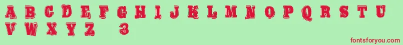 BoldPressingH3Demo Font – Red Fonts on Green Background