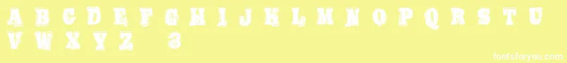 フォントBoldPressingH3Demo – 黄色い背景に白い文字