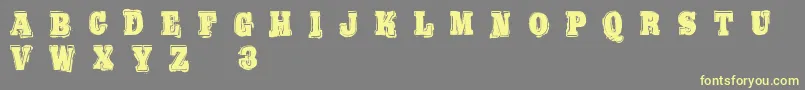 BoldPressingH3Demo-Schriftart – Gelbe Schriften auf grauem Hintergrund