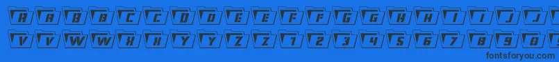 Eyesonlyout Font – Black Fonts on Blue Background