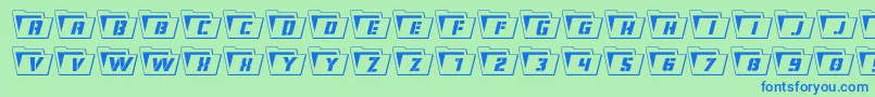 Eyesonlyout-fontti – siniset fontit vihreällä taustalla
