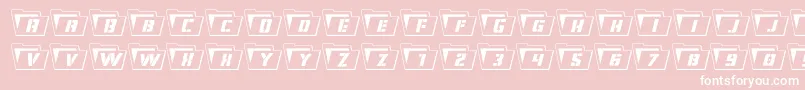 Eyesonlyout-Schriftart – Weiße Schriften auf rosa Hintergrund