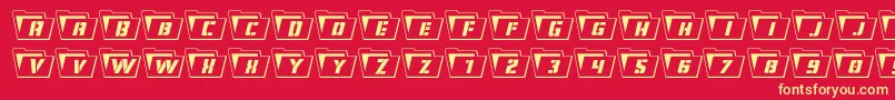 Eyesonlyout Font – Yellow Fonts on Red Background