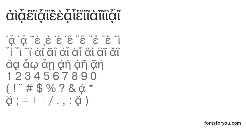 A fonte PragmaticapgttNormal – alfabeto, números, caracteres especiais