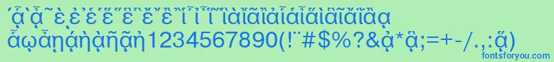 Шрифт PragmaticapgttNormal – синие шрифты на зелёном фоне