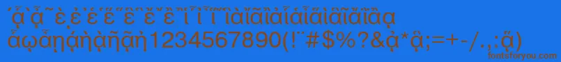 PragmaticapgttNormal-fontti – ruskeat fontit sinisellä taustalla