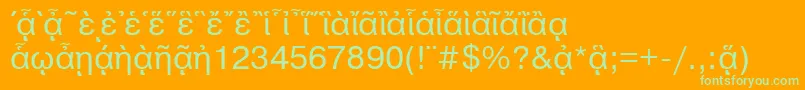 フォントPragmaticapgttNormal – オレンジの背景に緑のフォント