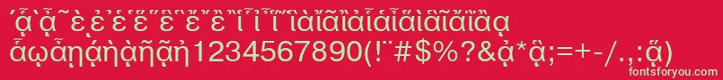 フォントPragmaticapgttNormal – 赤い背景に緑の文字