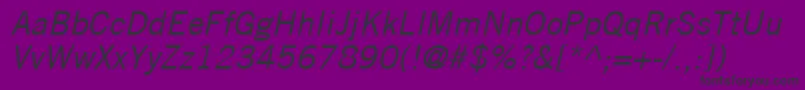 TradeGothicLtOblique Font – Black Fonts on Purple Background