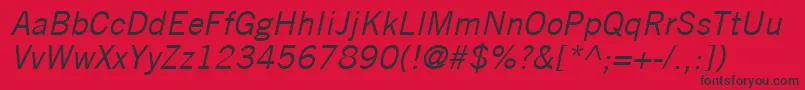 TradeGothicLtOblique Font – Black Fonts on Red Background