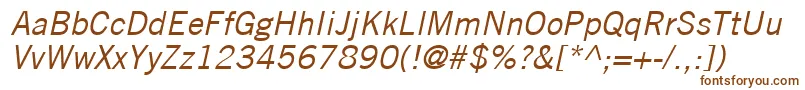 Шрифт TradeGothicLtOblique – коричневые шрифты на белом фоне