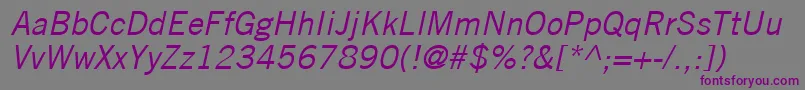 Шрифт TradeGothicLtOblique – фиолетовые шрифты на сером фоне