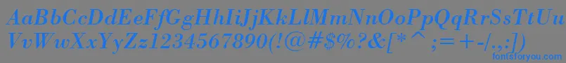 StBodoniItalic Font – Blue Fonts on Gray Background