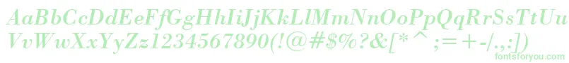 StBodoniItalic Font – Green Fonts on White Background