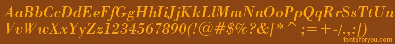 StBodoniItalic Font – Orange Fonts on Brown Background