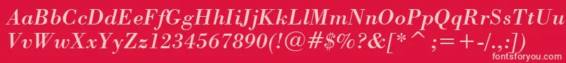fuente StBodoniItalic – Fuentes Rosadas Sobre Fondo Rojo