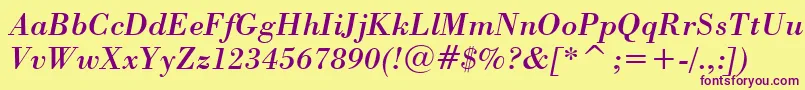 Шрифт StBodoniItalic – фиолетовые шрифты на жёлтом фоне