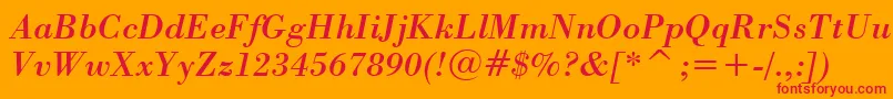 StBodoniItalic Font – Red Fonts on Orange Background