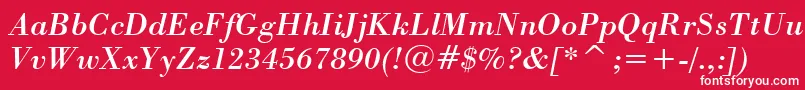 フォントStBodoniItalic – 赤い背景に白い文字