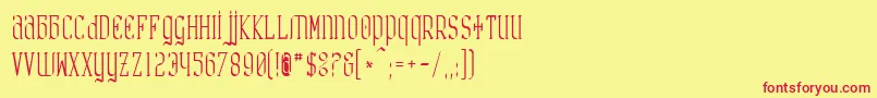 CatharsisRequiem Font – Red Fonts on Yellow Background