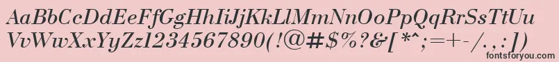 UkBodoniItalic Font – Black Fonts on Pink Background