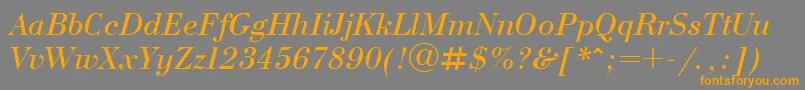 UkBodoniItalic Font – Orange Fonts on Gray Background