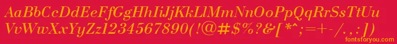 UkBodoniItalic Font – Orange Fonts on Red Background