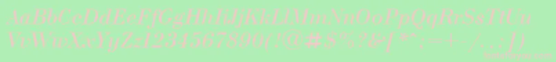 UkBodoniItalic Font – Pink Fonts on Green Background